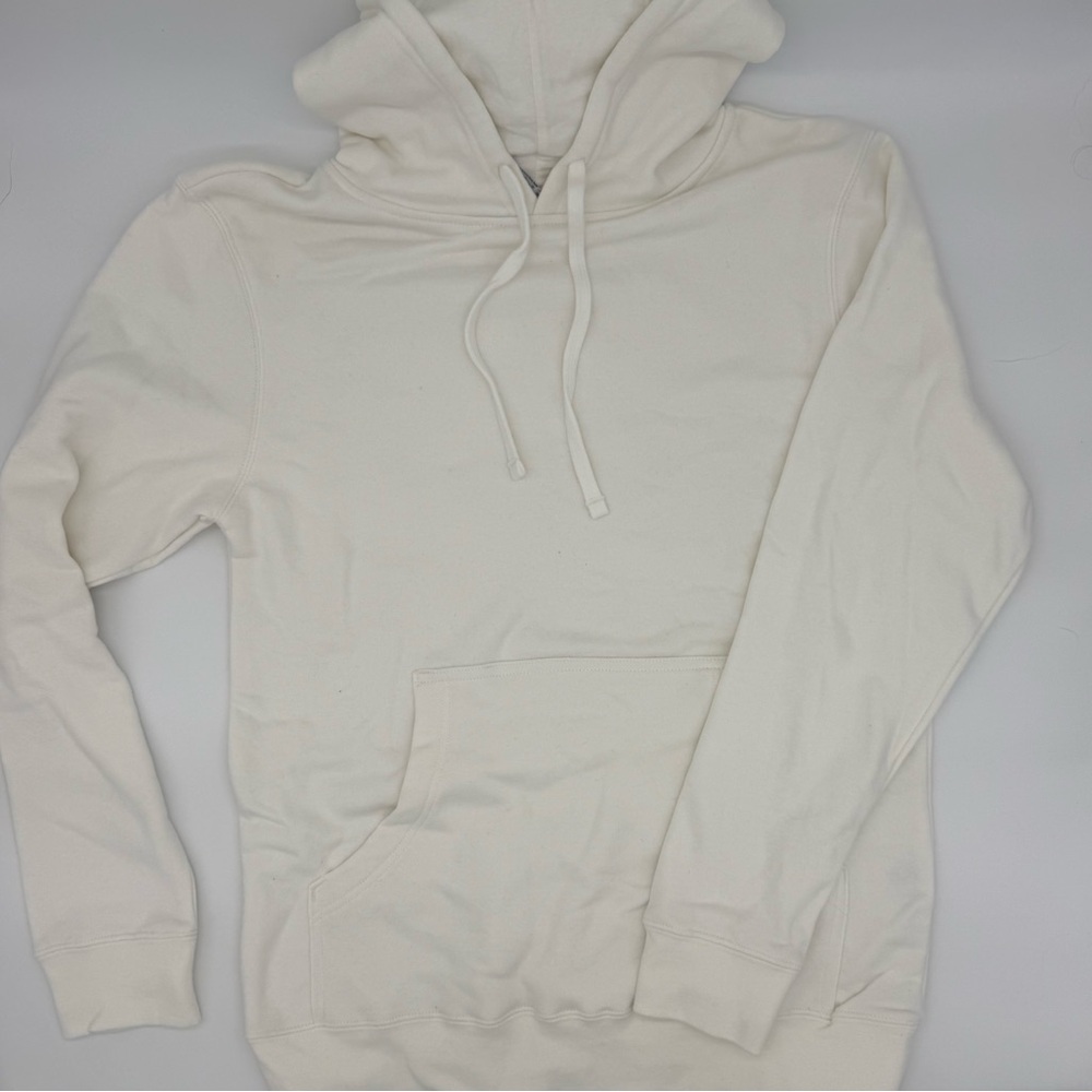 Women's Cream Pullover Hoodie with Kangaroo Pocket